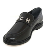 Mocassim Couro Preto Logo Prata S 21678 0026 0001 Schutz
